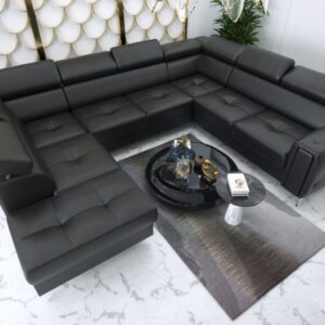 ROMA MAX II Leather Corner Sofa Bed