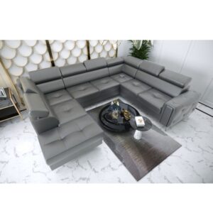 ROMA MAX II Leather Corner Sofa Bed
