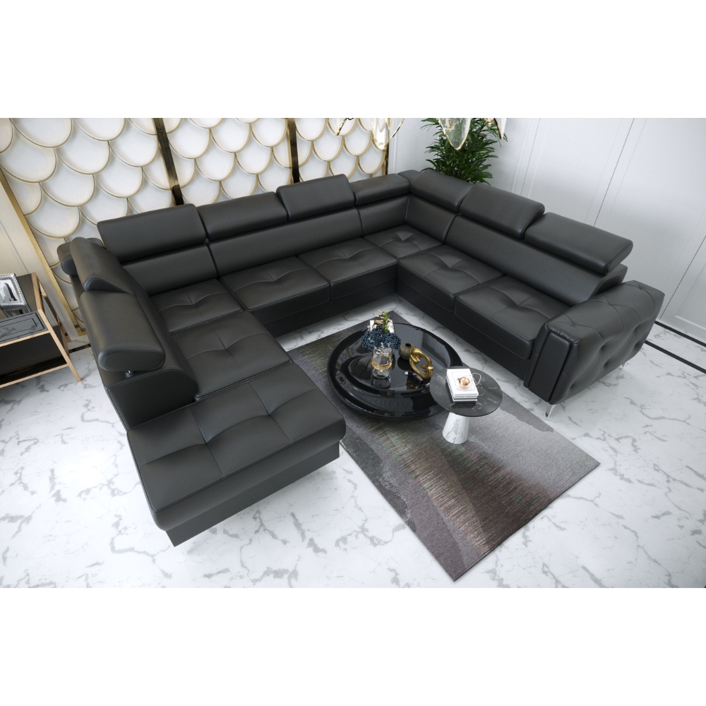 ROMA MAX III Leather Corner Sofa Bed