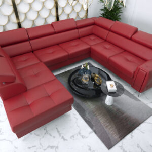 ROMA MAX III Leather Corner Sofa Bed
