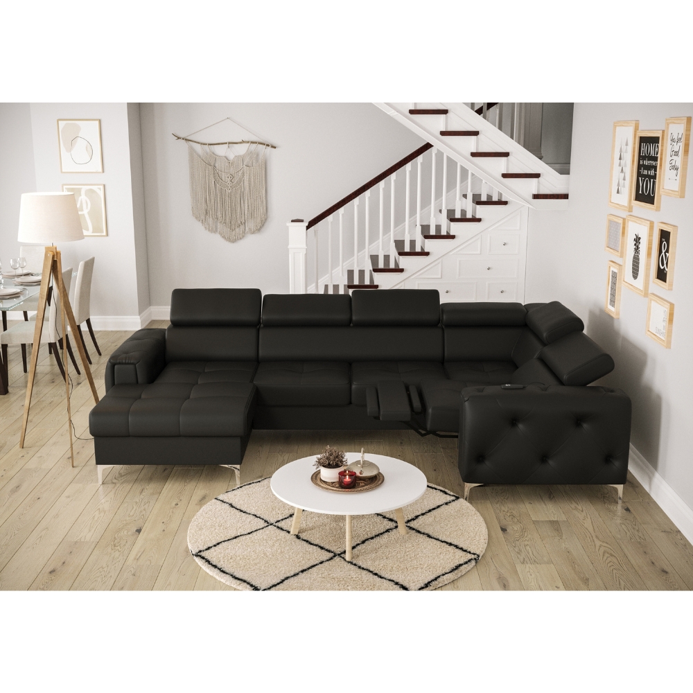 ROMA Max III Relax Leather Corner Sofa