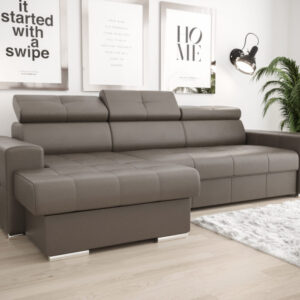VERONA Leather Corner Sofa Bed